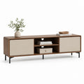 Mobile TV da soggiorno noce e beige in MDF 180 x 40 x 60 cm