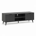 Mobile TV nero in MDF rettangolare con ante scorrevoli 160 x 40 x 55 cm