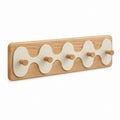 Appendiabiti da parete 5 ganci beige e rovere in MDF 80 x 20 x 5 cm