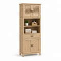 Colonna bagno con ante e cassetto rovere chiaro in MDF 60 x 35 x 180 cm