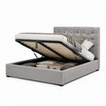 Letto contenitore matrimoniale grigio in poliestere rettangolare 160 x 200 cm